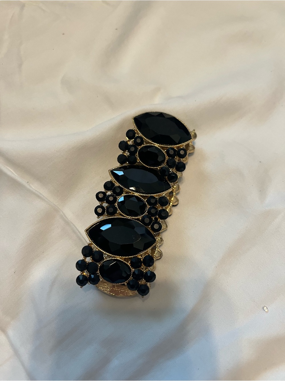 Elegant Black Crystal Statement Bracelet - Fashion Brand